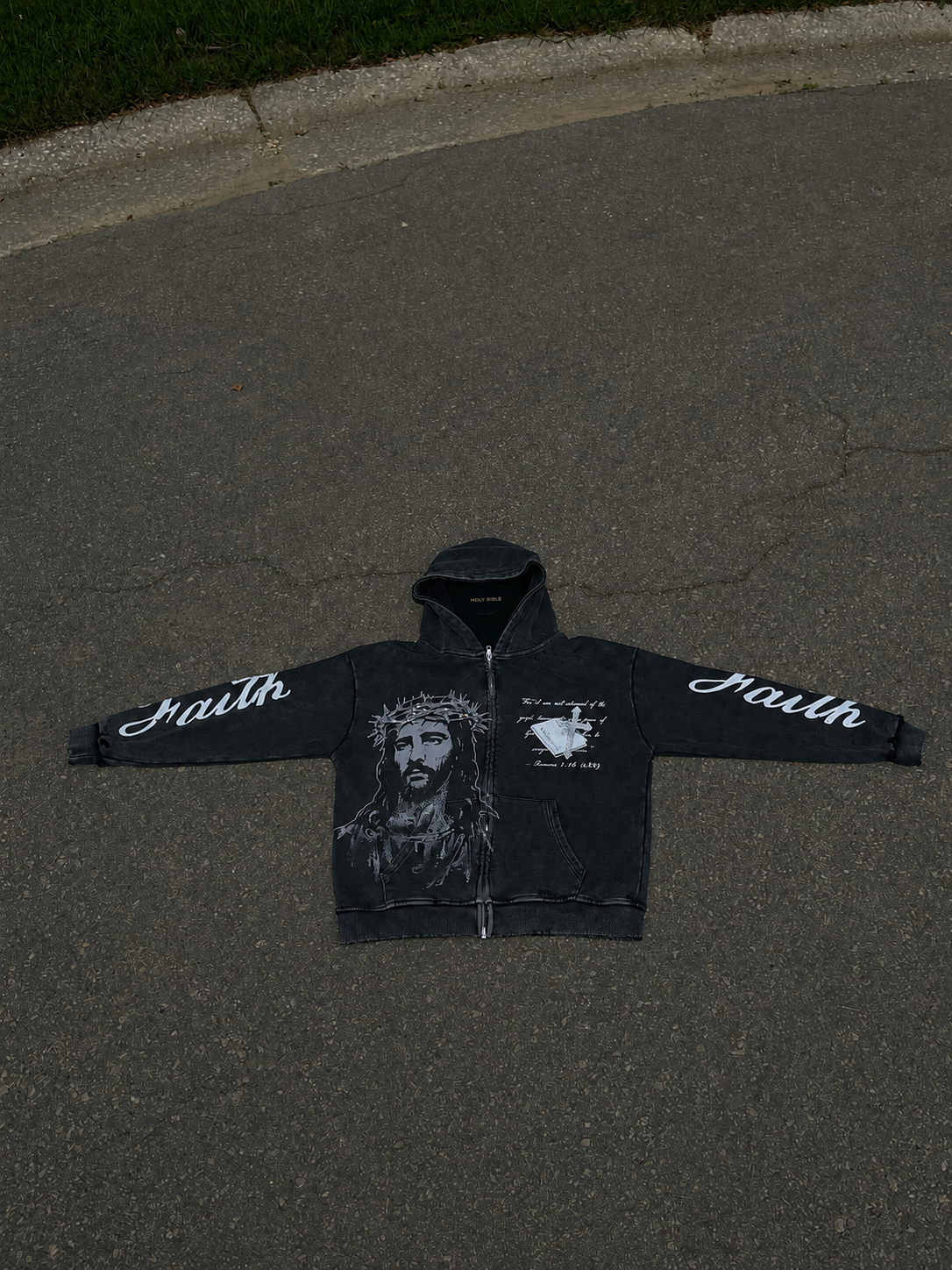 Black Oversized Distressed Boxy Fit Hoodie