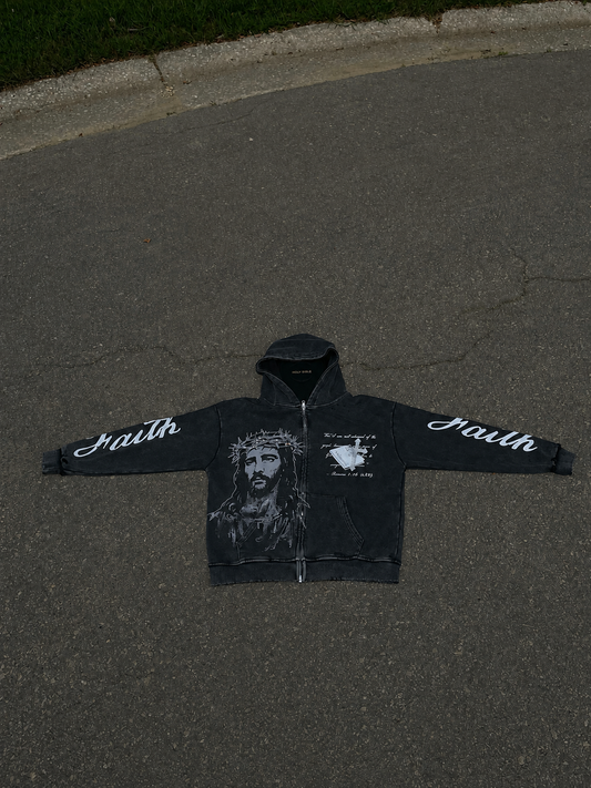 Black Oversized Distressed Boxy Fit Hoodie